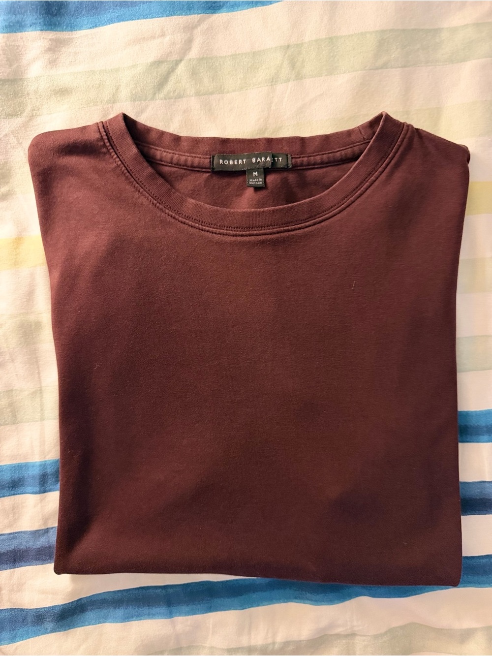 Robert Barakett "The Barakett Tee" Luxury Crewneck - Deep Bordeaux (Size Medium)